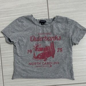 Girls Gray 'Outerbanks' Graphic Tee From Dillard’s